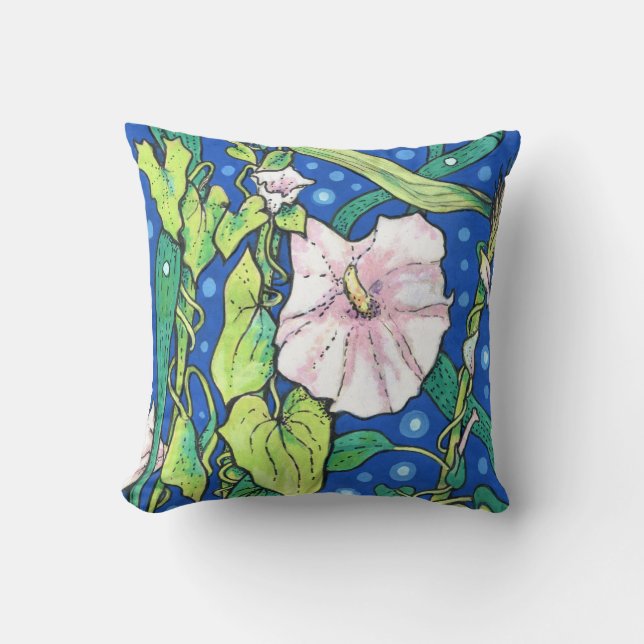 Almofada Beendweed Reed Summer Wildflower Painting (Frente)