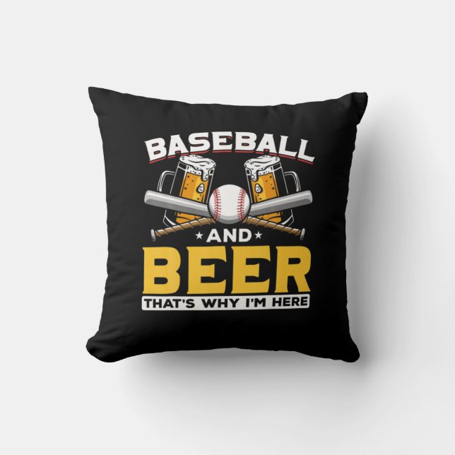 Almofada Beer Drinker Baseball Beer Humor Birthday (Frente)