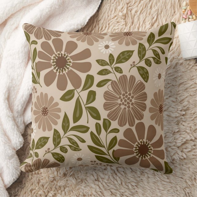 Almofada Bege Floral (Cobertor)