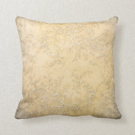 Almofada Bege floral da textura das videiras do Victorian