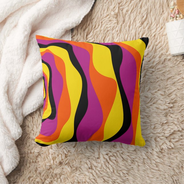 Almofada Bei e Fluxo 4 - Preto, Rosa, Laranja e Amarelo (Cobertor)