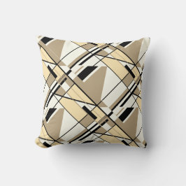 Almofada Beige, bronzeado, preto no Design de repetição bra