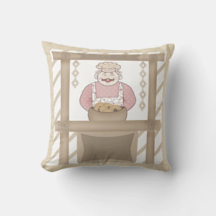 Almofada Beige color retro vintage cozinheira cozinha cozin