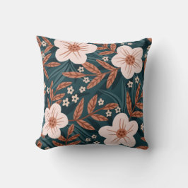 Almofada Beige floral pattern hand-drawn flowers minimalist