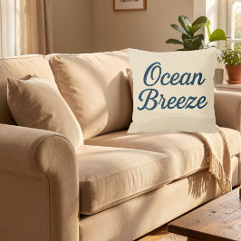 Almofada Beige marítimo e brisa oceânica azul-Marinho