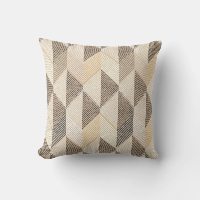 Almofada Beige, padrão texturizado de cinzas. (Frente)