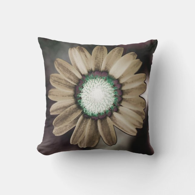 Almofada Beige Rustic Daisy Travesseiro decorativo (Frente)