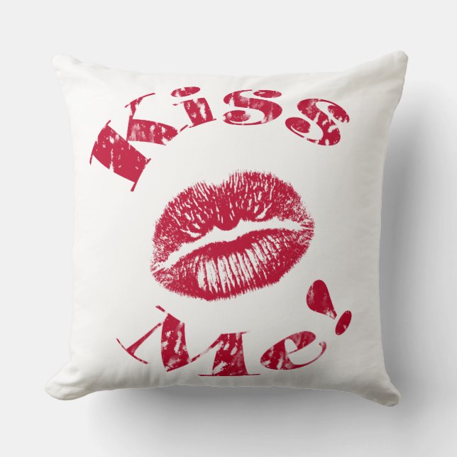 Almofada Beije-Me! Lábios vermelhos (Frente)