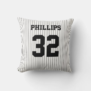Almofada Beisebol Black Pinstripes e White Jersey