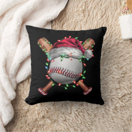 Almofada Beisebol de Natal Papai Noel Esportes Xmas Feriado