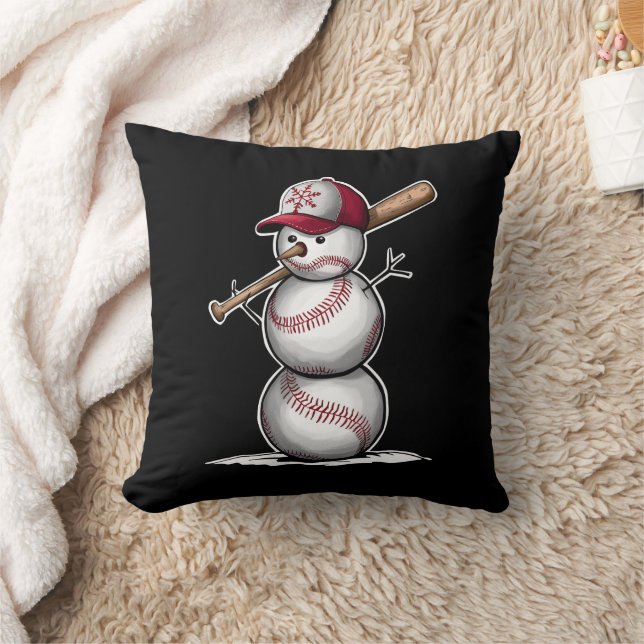 Almofada Beisebol Snowman Balls Snow Natal Presente no Nata (Cobertor)