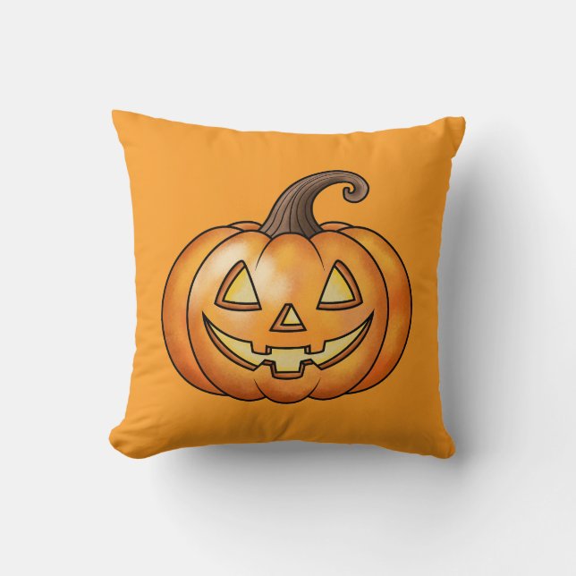 Almofada Bela Cartoon Pumpkin Orange Halloween (Frente)