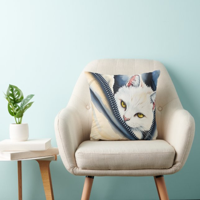 Almofada Bela Coleção de Gatos de Cores de Água Cónicas Mod (Cadeira)