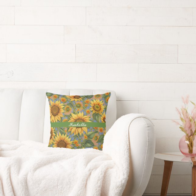Almofada Bela Coleção Popular De Girassol (Sofá)