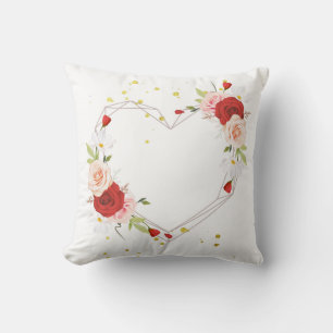 Almofada bela coroa floral com cor de água rosa