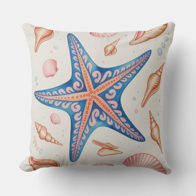 Almofada Bela Estrela do Mar inspirada na Náutica  (Frente)