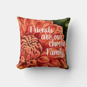 Almofada Bela Família Escolhida Amigos Flor Laranja