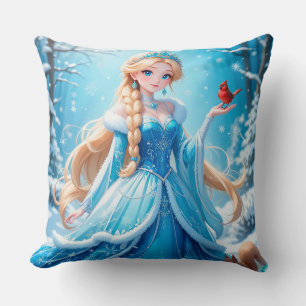 Almofada Bela jovem donzela de neve