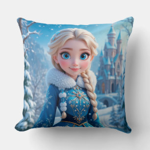 Almofada Bela jovem donzela de neve