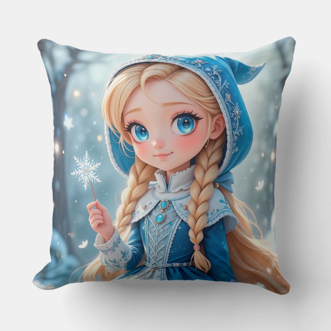 Almofada Bela jovem donzela de neve (Frente)