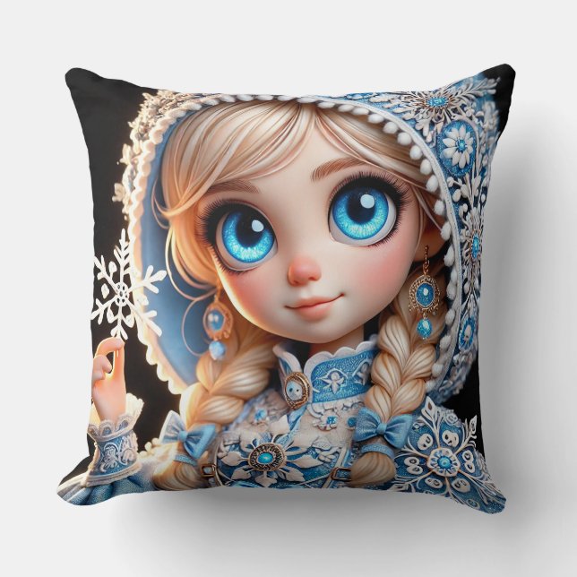 Almofada Bela jovem donzela de neve (Frente)
