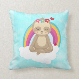 Almofada Bela Lama Marrom, Meditando em uma Nuvem