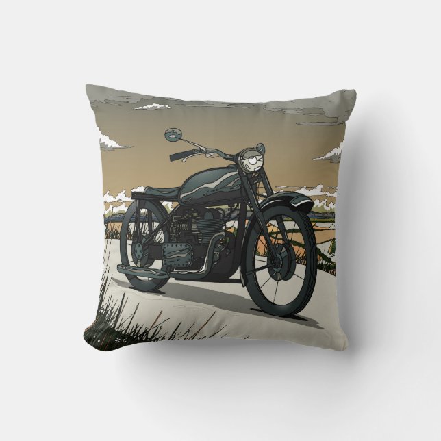 Almofada Bela Moto Antiga Vintage (Frente)