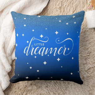 Almofada Bela Ombre Meia-Noite Azul Starry Little Dreamer