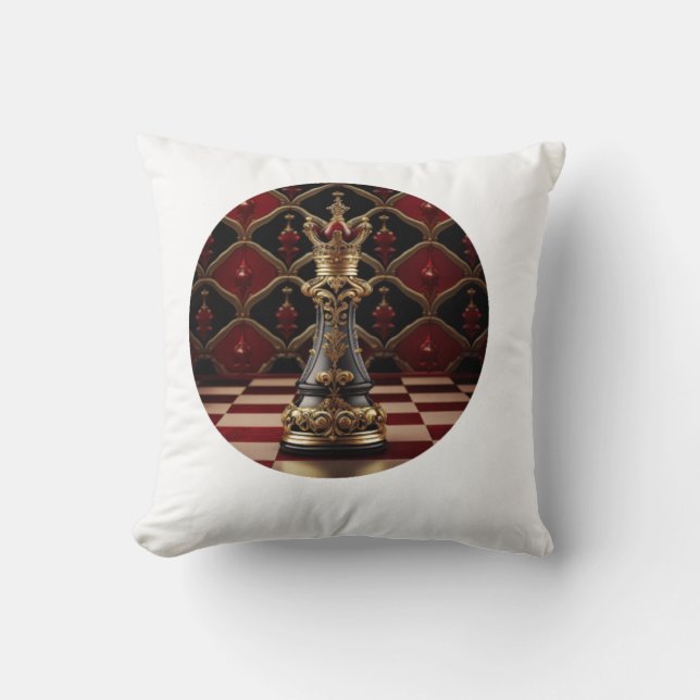 Almofada Bela peça de xadrez rochosa estilizada - A rainha (Frente)