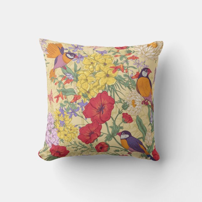 Almofada Belas Aves e Jardim (Frente)