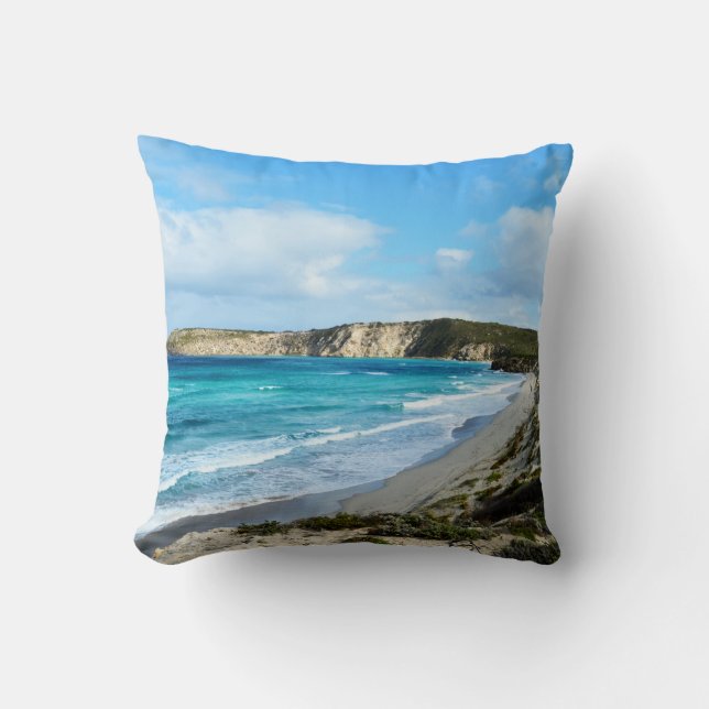 Almofada "Beleza Capturada: Ilha Kangaroo da Costa Icônica (Frente)