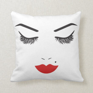 Almofada Beleza Makeup Face Lashes & Red Lábios Chic