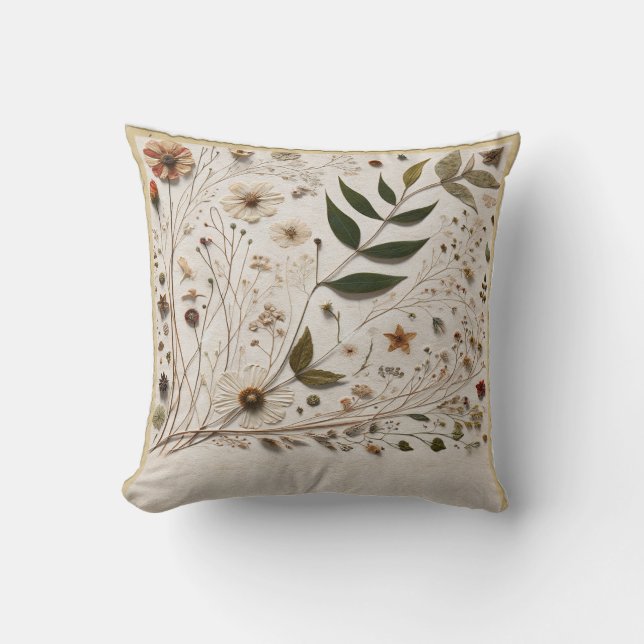 Almofada Beleza Natural Botânica Flores & Folhas Casamento (Frente)