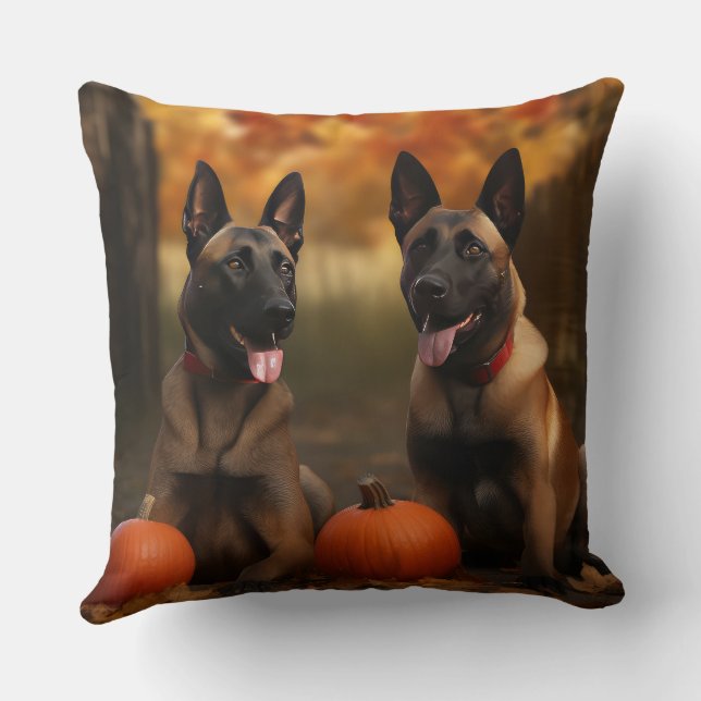 Almofada Belga Malinoi Puppy Autumn Delight Pumpkin (Verso)