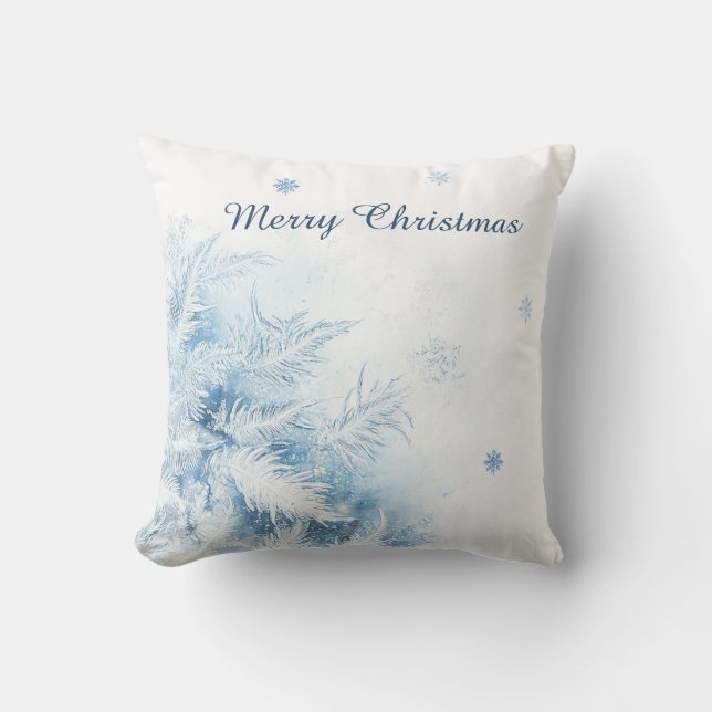 Almofada Belíssima Geada de Natal de Inverno (Frente)