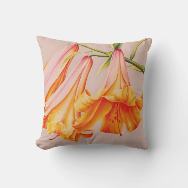 Almofada Bell lily fine art de Sarah Trett (Frente)