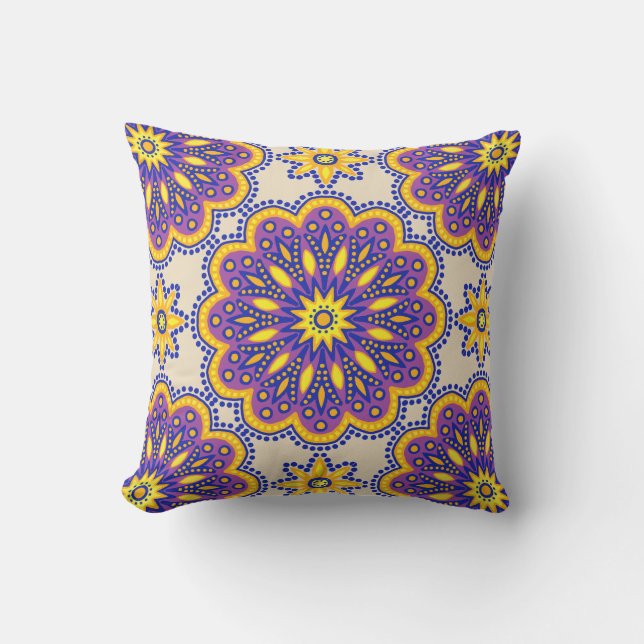 Almofada Belo Azulejo Boho Purple Talavera (Frente)
