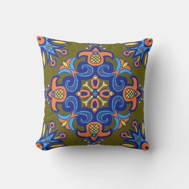 Almofada Belo Azulejo Boho Talavera (Frente)