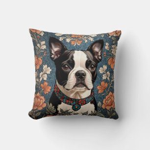 Almofada Belo Boston Terrier William Morris Inspirou