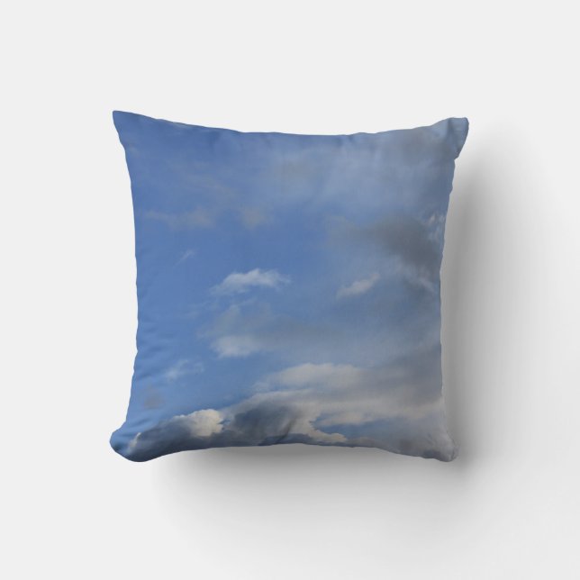 Almofada belo céu azul e nuvens brancas (Frente)