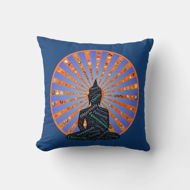 Almofada Belo disco de meditação com Buda Silhouette (Frente)