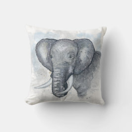 Almofada Belo Elefante Prateado Brilhante