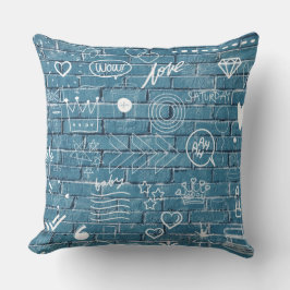 Almofada Belo Grafite na Caligrafia Verde da Parede