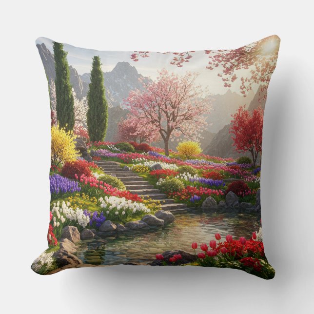 Almofada Belo Jardim de Montanha (Frente)