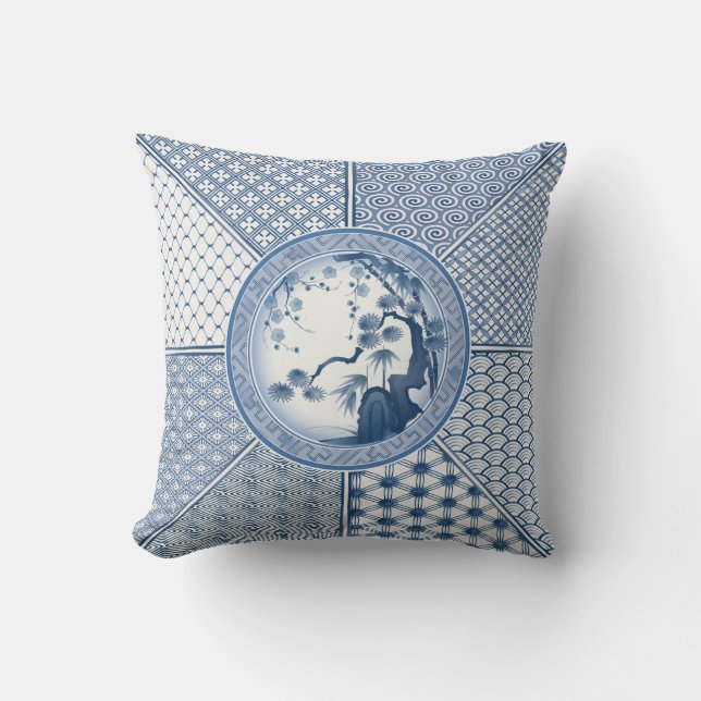 Almofada Belo Jardim Geométrico de Cereja (Frente)