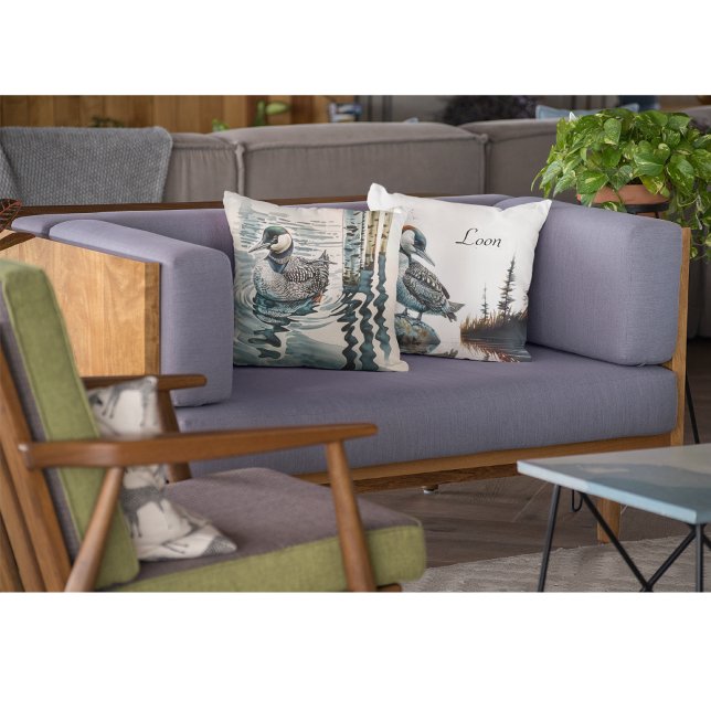 Almofada belo leão sobre a água em aquarela (Criador carregado)