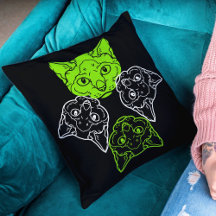 Belo Limão Gatos Brancos Cabeça Selvagem Preto