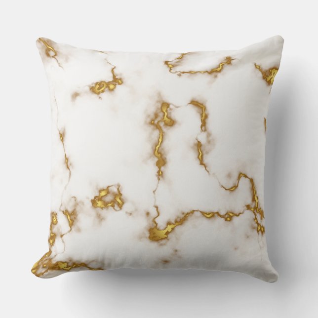 Almofada Belo Marble Dourado Elegante design (Frente)