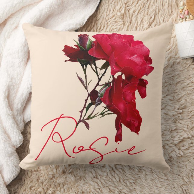 Almofada Belo nome de rosa vermelha Rosie, bonito personali (Cobertor)