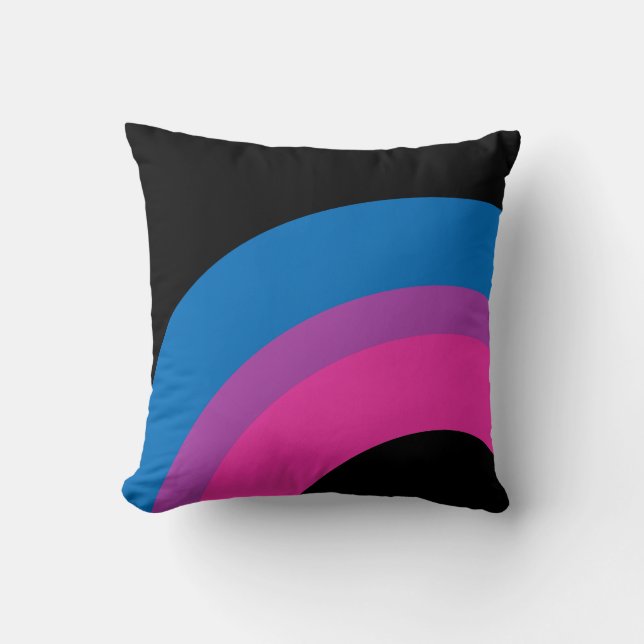Almofada Belo Orgulho Bissexual Bandeira Arco-Íris Negro (Frente)
